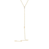 0.08ct 14k Yellow Gold Diamond Lariat Necklace